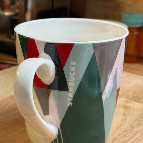 Starbucks Other - Starbucks Holiday Coffee Mug Cup 18 oz Geometric Pine Tree Forest